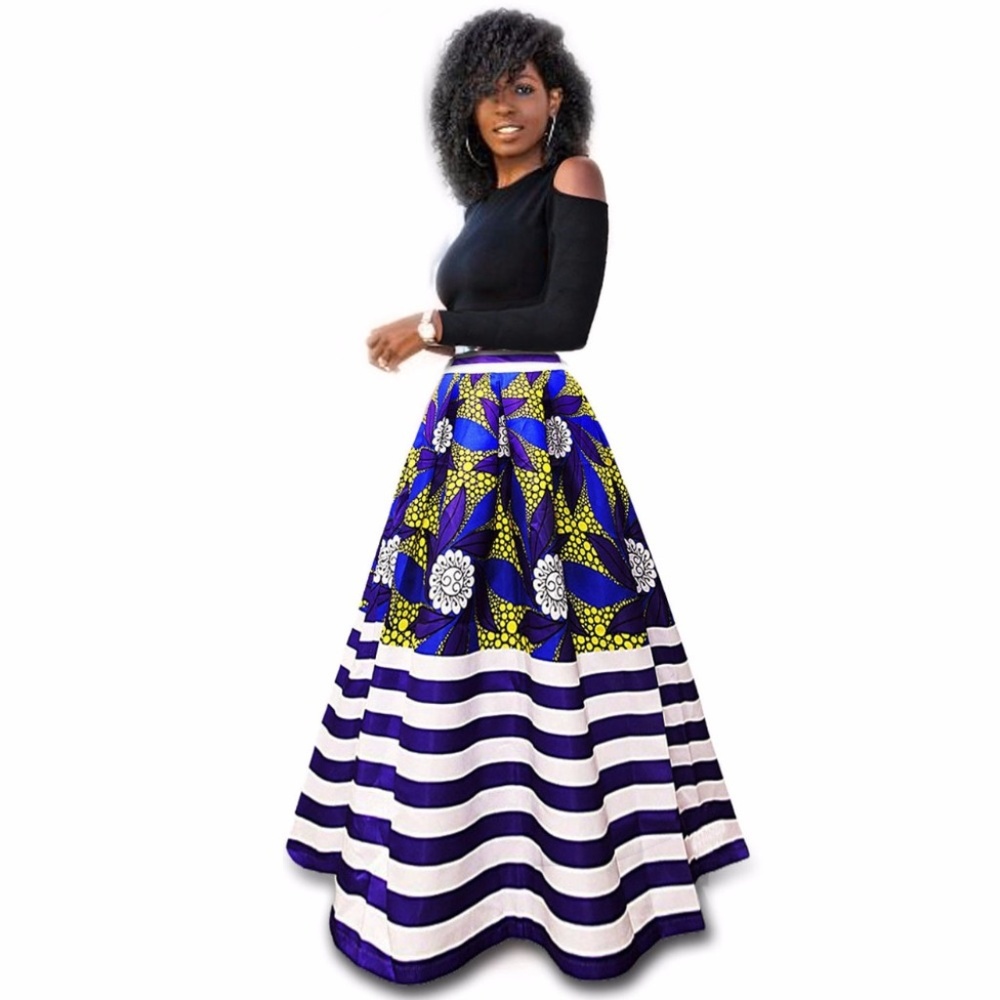 2PC: Cold Shoulder Top And Maxi Skirt with 2 side-